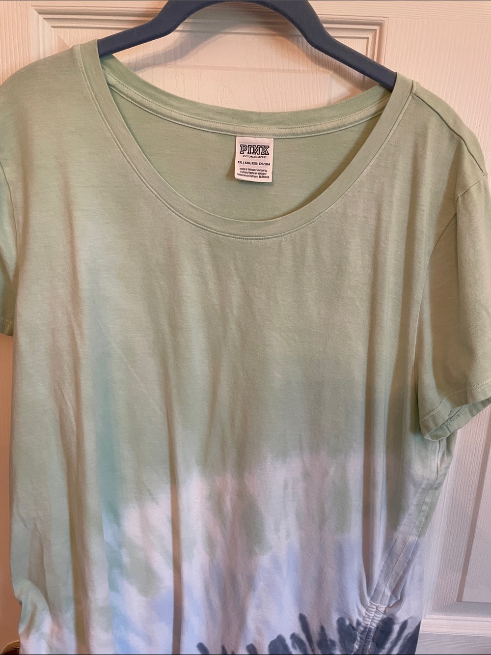 PINK Victoria's Secret Mint Green Tie-Dye Short Sleeve Dress